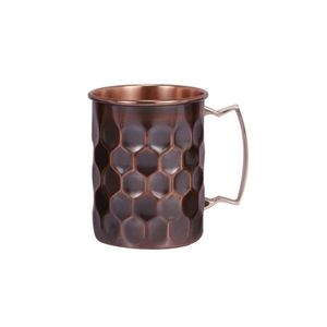 Mug à mule en cuivre pur de qualité authentique avec un design élégant et luxueux en relief. - Product Image 2