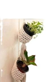 Porte-plante en macramé en forme de papillon en acrylique écologique pour la décoration de mariage et de la maison - Product Image 2