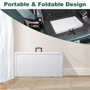 35-Inch Modern Portable Folding Mahjong Table with 4 Cup Holders Removable Non-Slip <b>Mat</b> HDPE Top <b>Gaming</b> Table - Product Image 6