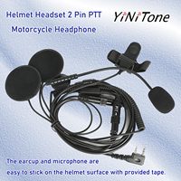 2 Pin K Plug Kenwood Baofeng Puxing Headset helm PTT Mic Headset telepon untuk Walkie Talkie Handheld dua cara Radio untuk