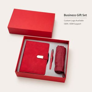 Ensemble cadeau d'entreprise Shanwu : Carnet personnalisé avec logo, stylo signature, parapluie compact et coffret cadeau - Product Image 4