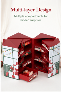 Christmas Advent Calendar Gift <b>Box</b> with Foldable Design Drawers Holiday Countdown Organizer for Candy Toys and <b>Small</b> Gifts - Product Image 2