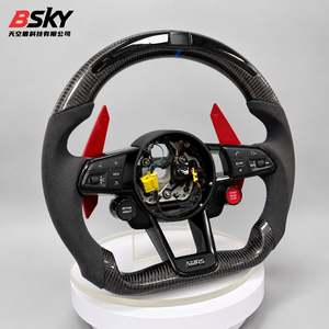 Volant personnalisé en fibre de carbone et daim avec LED pour <span class=keywords><strong>Skoda</strong></span> Audi Universal Karoq <span class=keywords><strong>Octavia</strong></span> Mk3 <span class=keywords><strong>Vrs</strong></span> 2 3 Mk4 <span class=keywords><strong>Vrs</strong></span> Superb <span class=keywords><strong>2020</strong></span> B9 B8 - Product Image 1