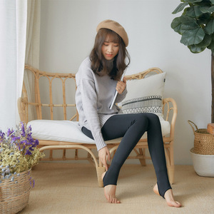2022 automne hiver Collection nouveau <span class=keywords><strong>collant</strong></span> personnalisé de <span class=keywords><strong>couleur</strong></span> <span class=keywords><strong>chair</strong></span> doublé polaire pour les femmes épaissi taille haute Leggings chauds solide - Product Image 3