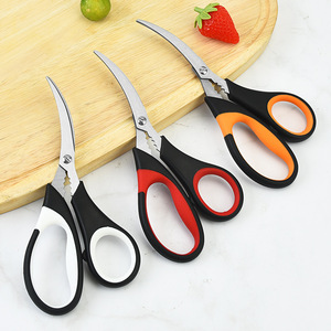 Stainless Steel Seafood Scissors Orange Black Handle Heavy Duty Kitchen Shrimp Peeling Crab Lobster Cutter - Product Image 5