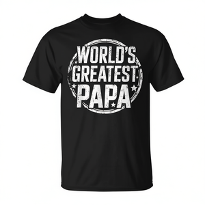 T-shirt noir pour hommes, chemise décontractée, cadeau pour la fête des pères, Worlds Greatest Papa - Product Image 2