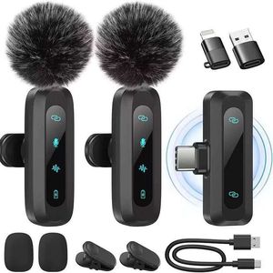 Micrófono Lavalier inalámbrico al por mayor para transmisión en vivo móvil al aire libre, grabación de entrevistas, reducción de ruido, micrófono nuevo - Product Image 1