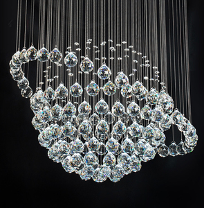Pha Lê Chandelier Decor Hall Tua Pha Lê Hạt Vệ Tinh Globe Đèn Trần Đường Kính Tùy Chỉnh Pendent Đèn - Product Image 5