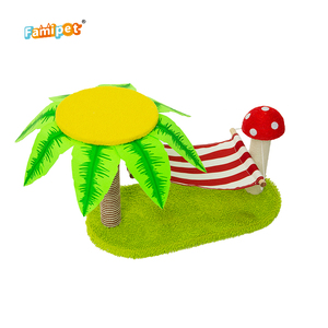 Famipet <span class=keywords><strong>Custom</strong></span> grosir baru desain kecil kucing menara bunga pohon kucing dengan goresan Post - Product Image 5