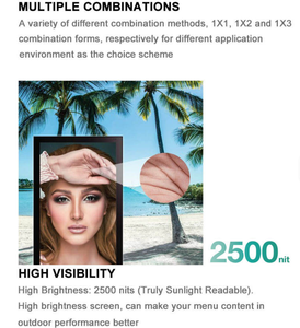 Affichage numérique pour menu <span class=keywords><strong>de</strong></span> restaurants drive-thru, kiosque extérieur debout, étanche, écran tactile pour commande, écran LCD, publicité - Product Image 3