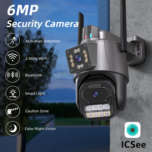 Cámara de Vigilancia Inalámbrica ICSee de Doble Lente 6MP HD, Súper Vista, Visión Nocturna para Exteriores, con Intercomunicador de Voz y Almacenamiento en la Nube - Product Image 4