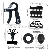 Set de 7 Fortalecedores de Agarre de Mano de 10-100 kg con Polipropileno y Tensión de Resorte para Ejercicio de Dedos