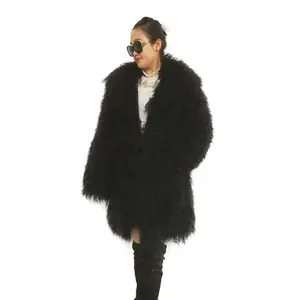 ALICEFUR 批发时尚真正的蒙古藏羊毛皮大衣为妇女冬季