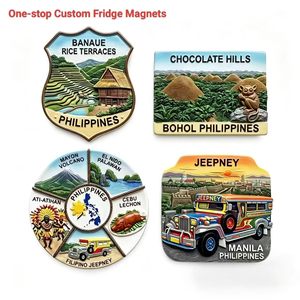 Imán de Refrigerador Personalizado de Poliresina con Relieve del Mapa de Filipinas, Volcán Mayon y Diseño de El <span class=keywords><strong>Nido</strong></span> para Importadores - Product Image 1