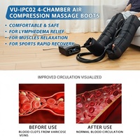 Système de compression d'air à 4 chambres de qualité médicale VU, bottes professionnelles IPC pour le soulagement du lymphœdème et la santé vasculaire
