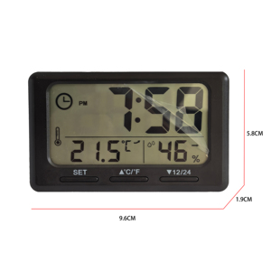 <span class=keywords><strong>Thermomètre</strong></span> hygromètre numérique intelligent ultra-fin en plastique avec alarme pour bureau et maison - Product Image 4