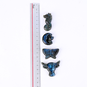 Vente en gros de sculptures en cristal de labradorite faites à la main de haute qualité, motifs papillon, hippocampe, fée, crânes, style amour, décoration intérieure CHUSE - Product Image 5