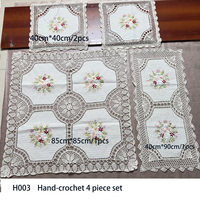 Nappe en coton et lin au crochet fait main, broderie ruban, dentelle ajourée florale, pour la maison, les mariages et la décoration d'hôtel