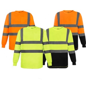 130 gsm logo özel yüksek görünürlük yansıtıcı üniforma inşaat gece iş güvenliği koruma uzun kollu t-shirt t shirt - Product Image 1