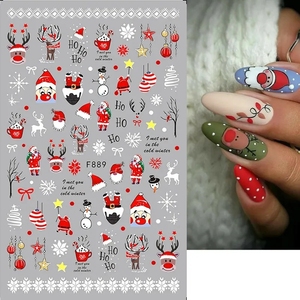 2023 NEWing Christmas Nail Sticker Penguin/ Santa/Deer Sliders Snowflakes Decal Tattoo F893 miglior adesivo per unghie di natale nel 2023 - Product Image 1