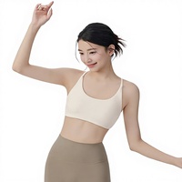 Soutien-gorge de sport respirant BR498 pour femme avec coussinets amovibles, fines bretelles et dos croisé