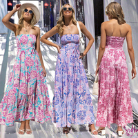 Nouvelle Collection Été 2025 – Robe Bohème Plissée Sans Manches en Coton 100% Respirant à Imprimé Floral, Taille Naturelle, Coupe Ample et Sexy pour Femme