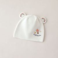Bonnet bébé à double couche avec motif de dessin animé, en spandex/coton, doux pour la peau, pour 0-6 mois, utilisable en toutes saisons