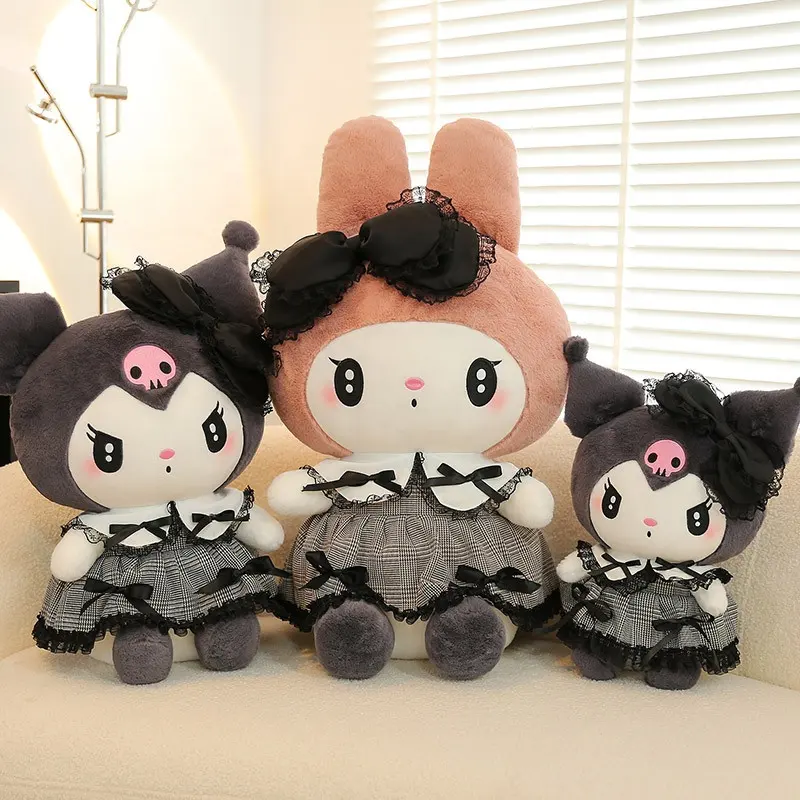 Phổ biến nhất plushies phim hoạt hình phim hoạt hình nhân vật búp bê sang trọng Sanrio giai điệu kuromi nhồi đồ chơi cho cô gái