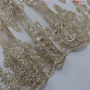 Mode tendance cordon broderie tissu <span class=keywords><strong>or</strong></span> élégant Sequin Tube perles de verre brillant paillettes tissu pour mariage femmes robe voile - Product Image 3