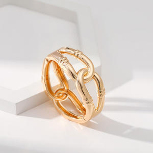 DHJ60514 Wholesale European and American Alloy Gold and <strong>Silver</strong> Chunky Statement <strong>Torque</strong> Cuff <strong>Bangle</strong> - Product Image 6