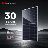 Panneau solaire bifacial double vitrage JA SOLAR type N 615w 620w 625w 630w 635w 640W pour projet d'énergie solaire sur toiture