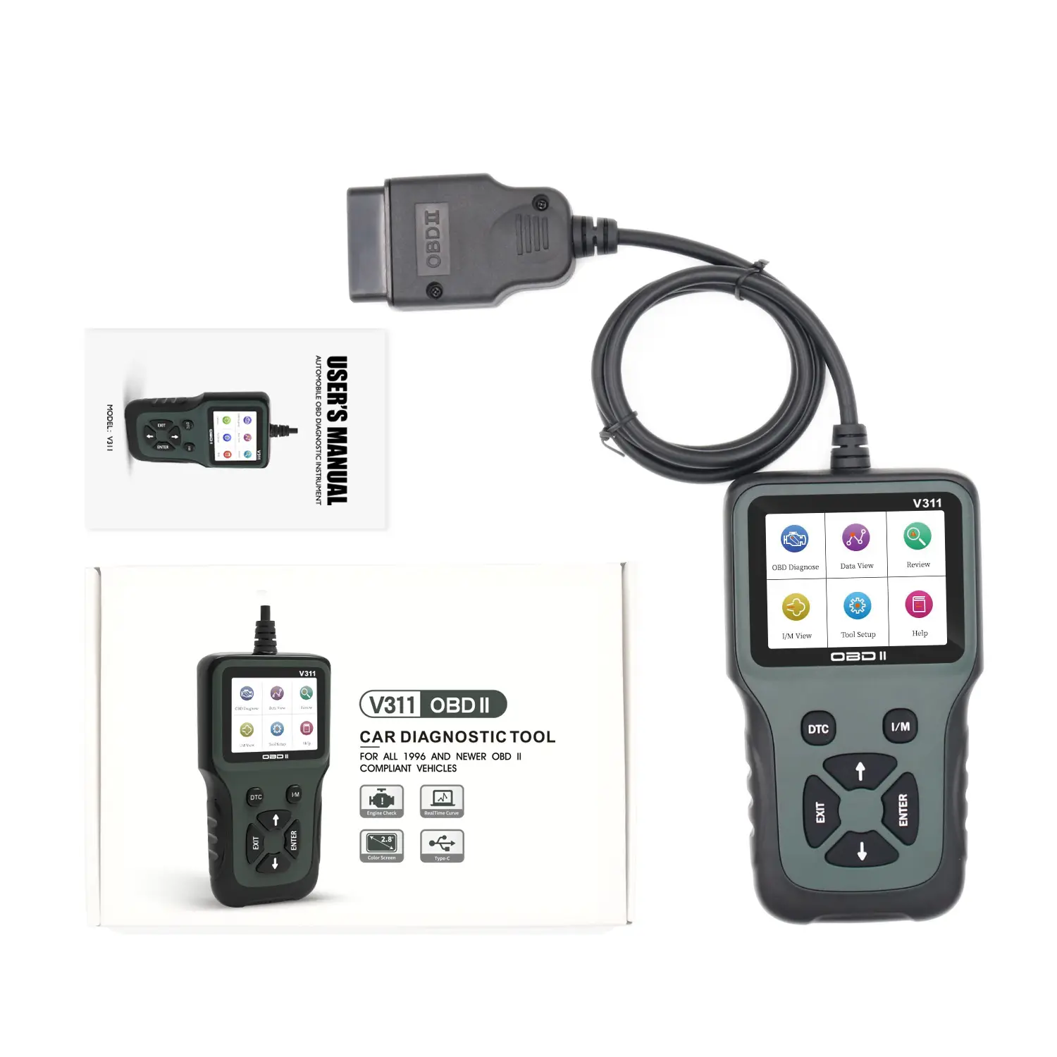 V311 xe công cụ Chẩn đoán khởi động xe Tester Auto Scanner máy công cụ chẩn đoán cho tất cả các xe