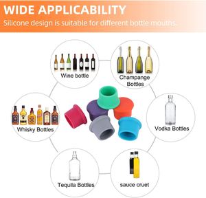 Tapones de Silicona Reutilizables de Grado Alimenticio para Botellas de Vino, Ajuste Universal para la Mayoría de las Botellas, Sellado Hermético para Whisky, Vodka y Salsas, Esencial para Bares - Product Image 5