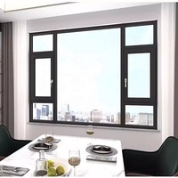 Fenêtres battantes en aluminium sur mesure avec moustiquaire en acier inoxydable, type rideau à persiennes pour salon de villa, ouverture horizontale