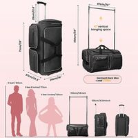 Vente en gros grands sacs de danse à roulettes noirs avec support sac à roulettes de danse avec porte-vêtements Chine sac de sport pour les filles