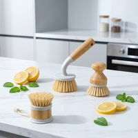Brosse de nettoyage multifonctionnelle pour ustensiles de cuisine, vente directe usine, brosse naturelle à poils avec manche en bois