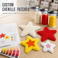 Patch étoile en chenille personnalisé, couleurs assorties, vente en gros, fabricant, thermocollant ou à coudre pour vestes universitaires, vêtements, sacs, chapeaux