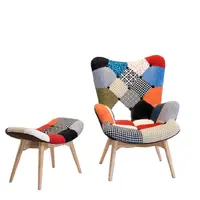 Moderne Möbel nordischen Stil Wohnzimmer Stühle Stoff Samt Patchwork Sessel Lounge Chair