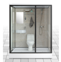Unité de Salle de Bain Tout-en-Un Douche Préfabriquée Modulaire Luxe Intérieur Portable Kit Complet Salle de Bain Pod Avec Toilette