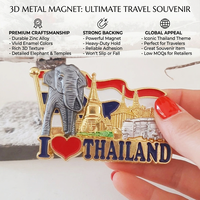Aimant de réfrigérateur en métal souvenir promotionnel de haute qualité en alliage de zinc, avec émail souple en relief 3D, représentant un monument touristique de la ville