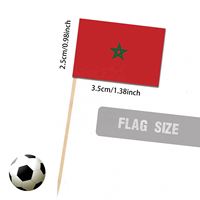 Drapeaux de gâteau jetables personnalisés en gros 3,5x2,5cm pour événements sportifs, Maroc, jeu de bâtonnets de dents
