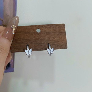 Boucles d'oreilles créoles papillon en argent sterling Ruitai S925 avec nœud, pour un usage quotidien - Product Image 4