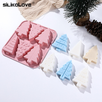 Arbres de Noël chocolat moule 6 trous silicone gâteau moule forme silicone moules pour chocolat