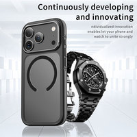 Coques de téléphone anti-chute à effet magnétique avec cadre métallique pour iPhone 17 Air Pro, protection antichoc