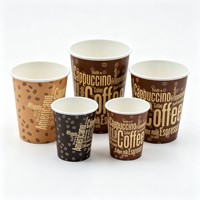 Gobelet en papier à paroi simple pour boissons chaudes, vente en gros d'usine, gobelet à café jetable avec couvercles, impression personnalisée