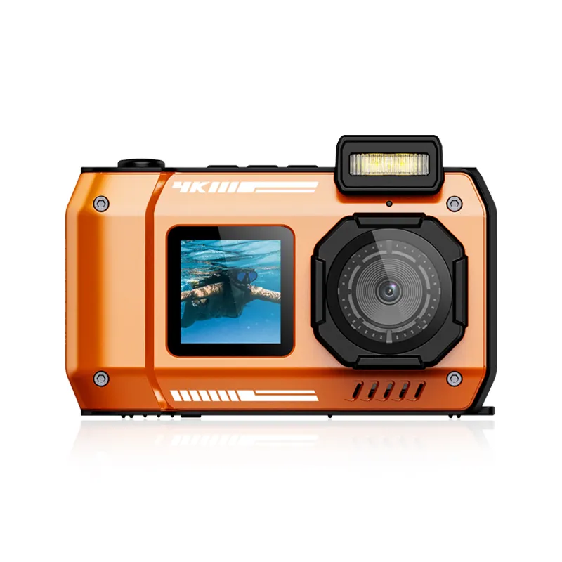 Câmera IP68 subaquática barata com tela IPS de 2,88 polegadas e zoom digital 18X, câmera digital à prova d'água para mergulho com snorkel