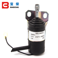 15471-60010 BAOCHAI Solénoïde d'arrêt moteur Kubota pour générateur diesel, électrovanne de coupure de carburant pour moteurs Z482 D722 B1550