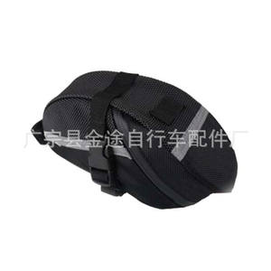 Bolsa para sillín de bicicleta Jinxiang, negra, impermeable, con tira reflectante, para equipo de ciclismo de montaña y carretera - Product Image 3