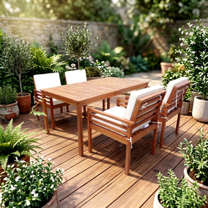 Contemporary Outdoor Rattan Garden Chair Eco-friendly Foldable Solid Wood <b>Frame</b> for Restaurant Hotel Kitchen Courtyard Villa - Product Image 1