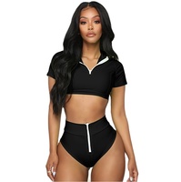 Diseño del cliente Mujeres Bikini de dos piezas Chica Reciclar Traje de baño Sólido Sexy Ropa de playa Fitness Surf Guard Tallas grandes Activo Reversible